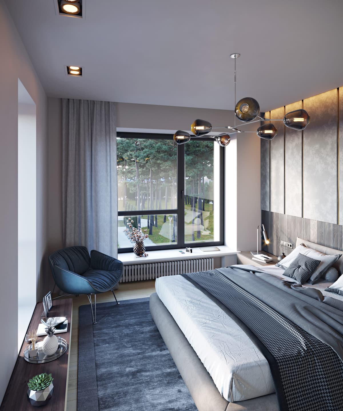 Quarto Contemporâneo com Iluminação Quente